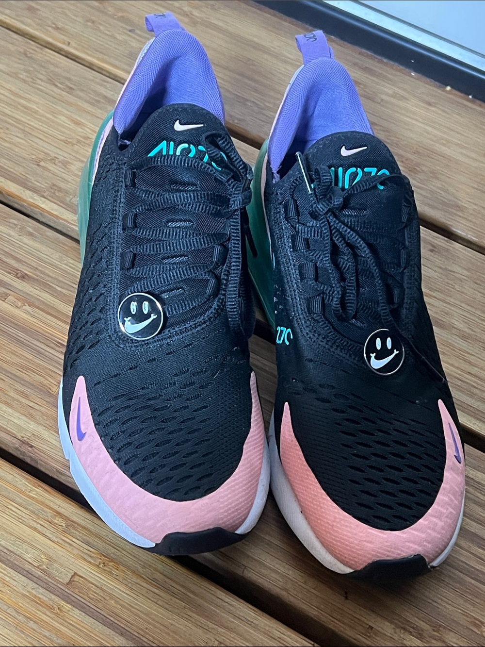 Nike Black Pink Purple Teal Athletic Sneakers